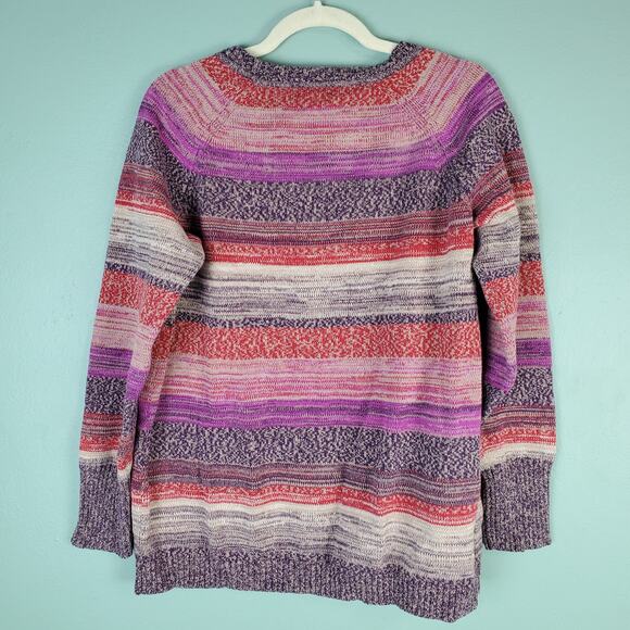 Eddie Bauer Multicolored Heathered Stripe Sweater Size XL - Picture 2 of 5